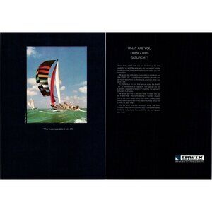 1971 Irwin Yachts Marine 43 Sailing Yacht 2pg Vintage Print Ad Sail 70s Wall Art